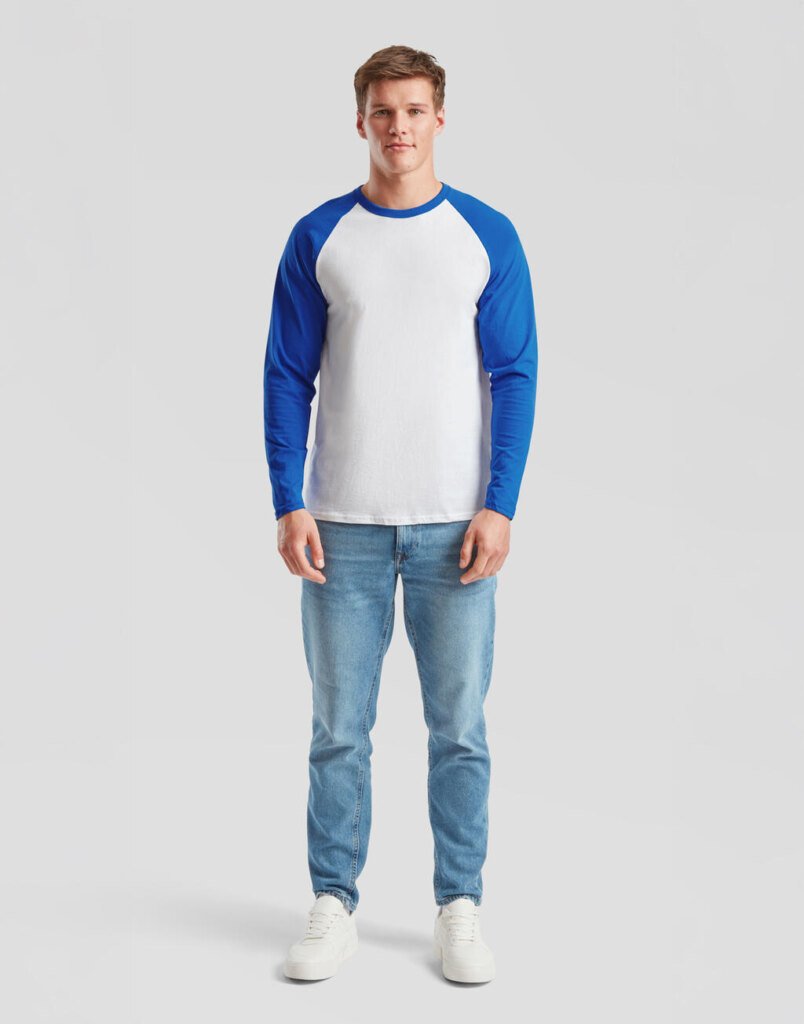 Fruit of the Loom Valueweight ilgarankoviai beisbolo marškinėliai