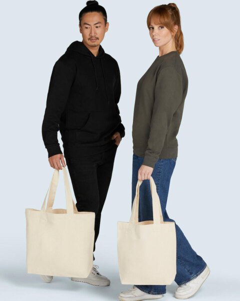 SG Accessories – BAGS drobės platus pirkinių maišelis su ilgomis rankenomis