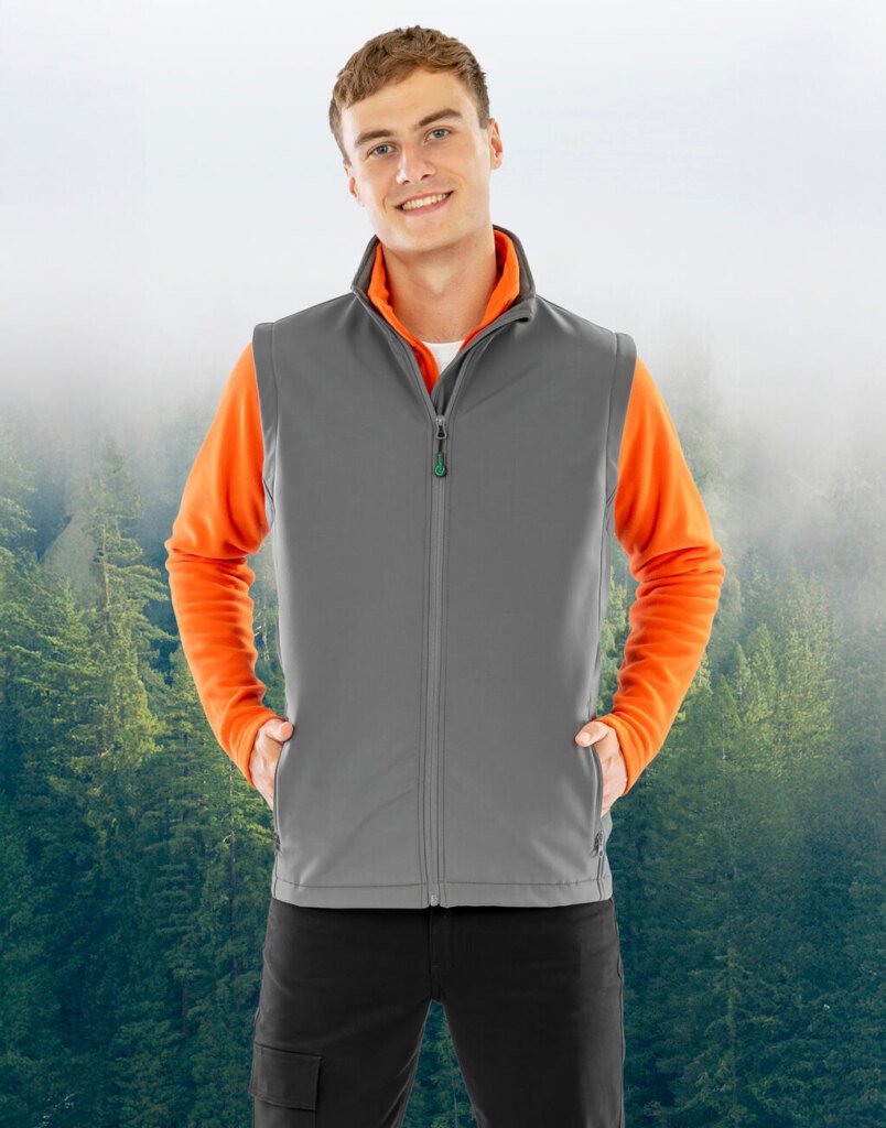 Result Recycled vyriška perdirbto pluošto 2 sluoksnių spaudai tinkama softshell liemenė