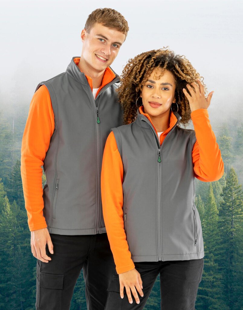 Result Recycled vyriška perdirbto pluošto 2 sluoksnių spaudai tinkama softshell liemenė