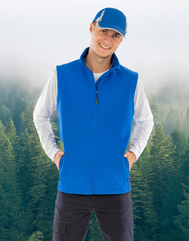Result Recycled vyriška perdirbto pluošto 2 sluoksnių spaudai tinkama softshell liemenė