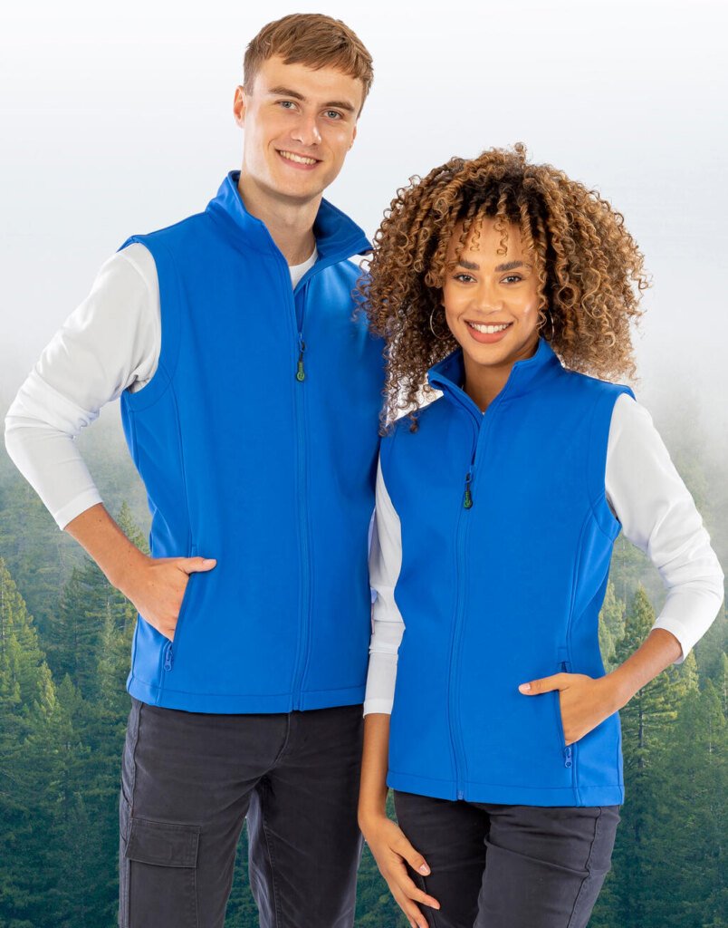 Result Recycled vyriška perdirbto pluošto 2 sluoksnių spaudai tinkama softshell liemenė